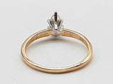 0.42 Carats Pear Natural Diamond 14k Two Tone Gold 1.7g Ring Size 6.5 Do526prxde