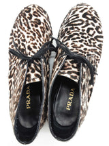 Prada Espadrille Leopard Print Calfhair Ankle Boots Size Eu 38.5 Do0725rxde