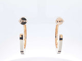 Tory Burch Double T Icon Beige & Gold-tone Enamel Hoop Earrings Fw0326izdu