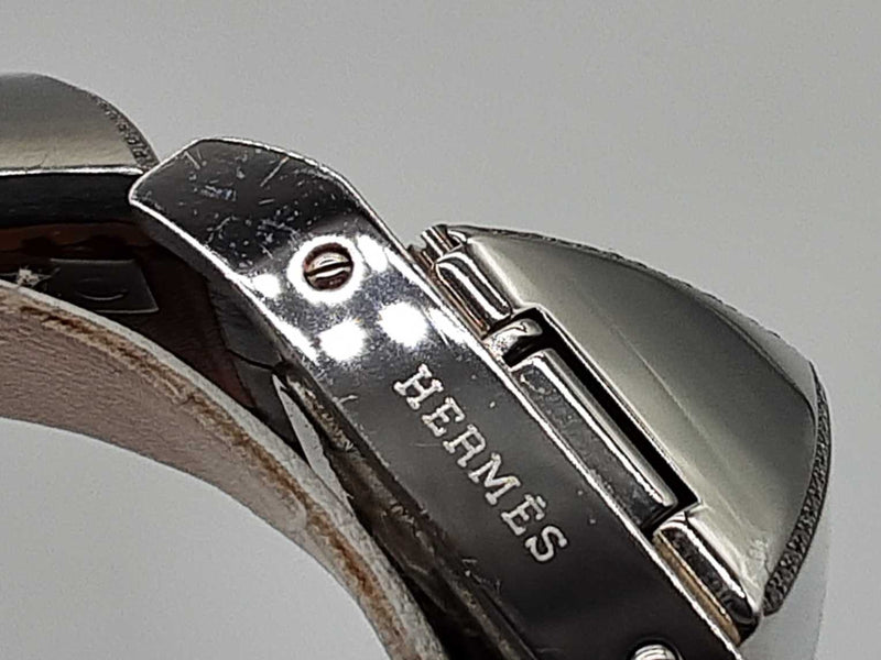 Hermes 23 Medor Steel Black Croc Embossed Leather Band Quartz Watch Do0125wxzxde