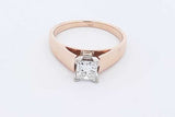 0.42ctw Princess Cut Diamond Ring In 14k Yellow Gold 4.5g Size 6.75 Eb0526ixzdu
