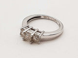 0.11 Cttw Natural Diamonds 14k White Gold 2.6g Ring Size 3.5 Do0326oxzde