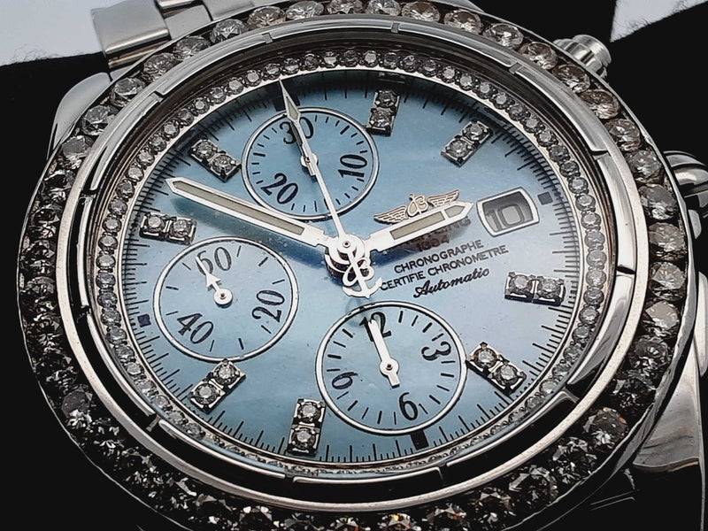 Breitling Chronomat Evolution 3.92 Cttw Diamond & Stainless Steel 44mm Watch Fw0125wzzxdu