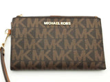 Michael Kors Jet Set Travel Large Logo Continental Wristlet Brown Aa0626orsa