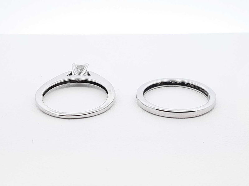 0.71 Cttw Diamond & 14k White Gold Bridal Set 5.4 Grams Size 8 Fw0725wrxdu