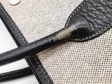 Hermes 36 Garden Party Gray Coated Canvas Black Leather Tote Bag Do1125wcrde