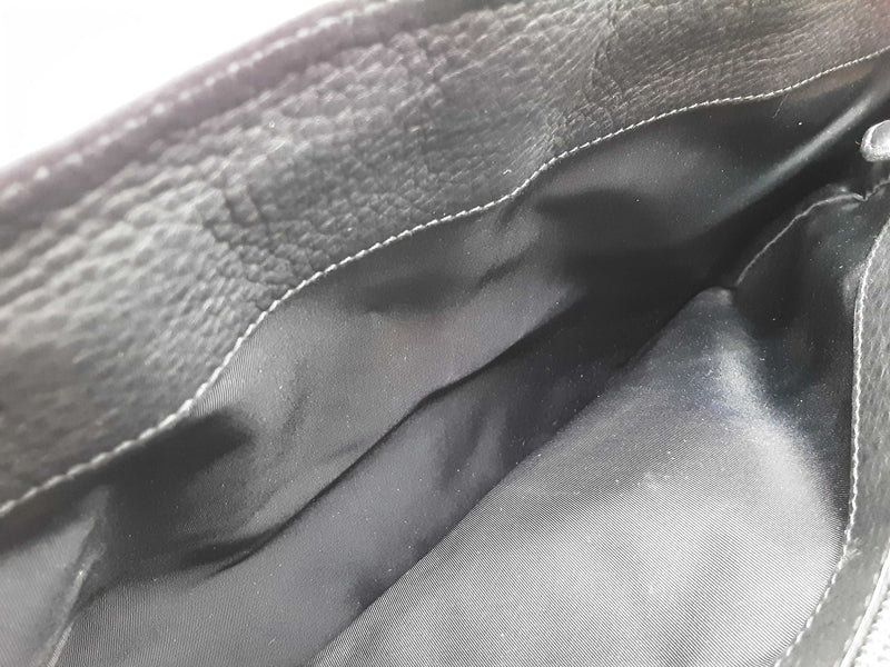 Christian Dior Black Leather Jeans Pocket Shoulder Tote Bag Do0525oxzde