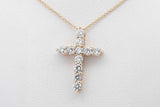0.77cttw Lab Grown Diamond Cross Pendant Necklace 14k Yellow Gold 3g Eb0326rrxsa