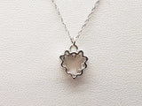 Natural Diamonds 14k White Gold 1.7g Small Heart Necklace 16 In Do0626srde