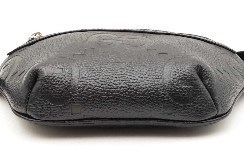 Gucci Logo Embossed Black Leather Belt Bag Eb1025woxdu