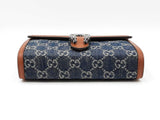 Gucci Dionysus Chain Wallet In Gg Supreme Denim Jacquard & Leather Fw1225rrzdu