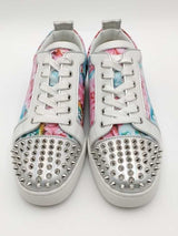 Christian Louboutin Louis Junior Spikes Floral Print Sneakers Sz 41.5 Eb926orxsa