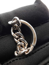 Gucci Chain Logo Ring In Sterling Silver & Black Enamel 8.4 Grams Size 22 / Us 10 Fw0626cxdu