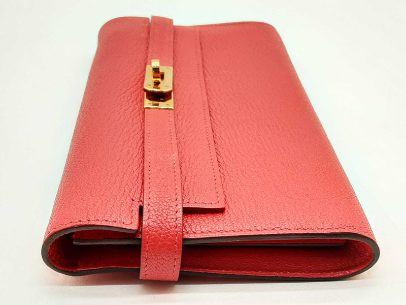 Hermes Kelly To Go Red Chevre Mysore Gold Hardware Clutch Do1124lxzxde