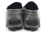 Versace Medusa Croc-effect Grey Leather Loafers Size 46 Eb0525lorsa