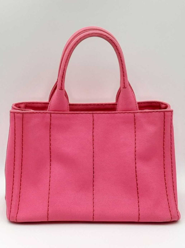 Prada Canapa Pink Canvas Tote Bag Eb0424oxzdu