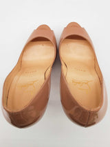 Christian Louboutin Lady Peep Nude Patent Leather Heels Size Eu 37 Do0625lrxde