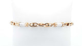14k Two-tone Yellow & White Gold Fancy Link Bracelet 11.3g 9 Inch Fw01125irxdu