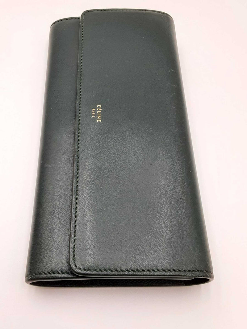 Celine Lambskin Emerald Green Wallet Eb1124lxzdu