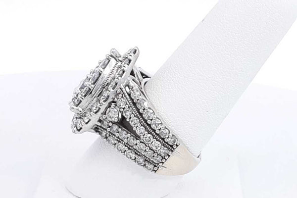 Approx. 6.11ctw Diamond Ring In 10k White Gold 9.6 Grams Size 8 Eb0824sxzsa