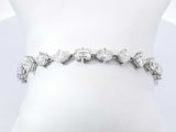 11.53 Cttw Mixed-cut Diamond & 95% Platinum Tennis Bracelet 19.7 Grams 7.5 Inch Fw0626ixzxdu