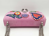 Gucci Dionysus Embroidered Pink Suede Chain Strap Shoulder Bag Fw0824ixzsa