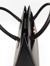 Versace Virtus Black Leather Top Handle Tote Bag Eb0726wxzsa