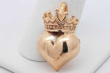 Queen Baby 18k Yellow Gold Crowned Heart Pendant 16.4 Grams Eb0826lowrsa