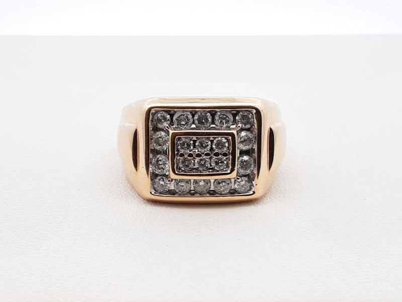 0.68 Cttw Diamond & 14k Yellow Gold Cluster Ring 12.7 Gram Size 11.5 Fw0725czxdu