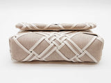 Tory Burch Kira Woven Canvas Mini Natural/blanc Flap Bag Sd1025lzxde