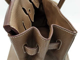 Hermes Birkin 35 Etoupe Gray Clemence Palladium Handbag Do0825srxzde
