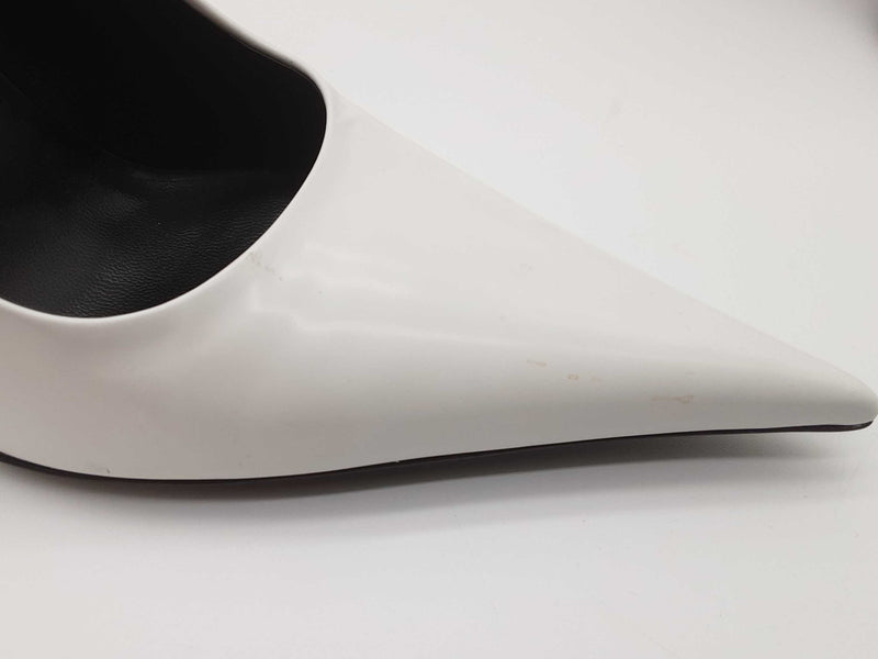 Versace Decollete T.110 Vitello Blanco White Leather Heels Size Eu 40 Do0825cxde