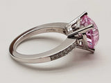 Chopard Happy Diamond Heart Pink Stone 18k White Gold 7.1g Ring 6.5 Do1125lexzde