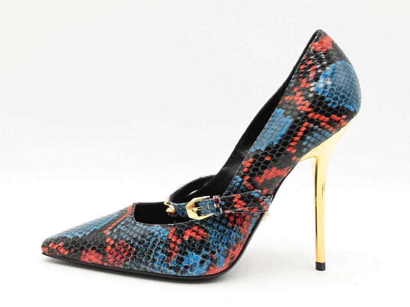 Versace Decollete Medusa Multicolor Python Stiletto Heels Size Eu 39 Fw0225lzxdu