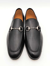 Gucci Jordaan Black Leather Loafers Size 10 Eb0726oxzsa
