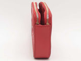 Chanel Cc Filigree Caviar Double Zip Clutch With Chain Red Aa0225rxzsa