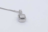 0.48cttw Diamond 14k White Gold Pendant Necklace 2.7 Grams 19.5 Inch Eb0326orxdu