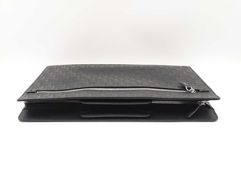 Salvatore Ferragamo Gancini Embossed Black Leather Laptop Briefcase Fw0825rxzdu