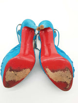 Christian Louboutin Greissimo Teal Blue Suede Pump Heels Size Eu 40.5 Do0826crde