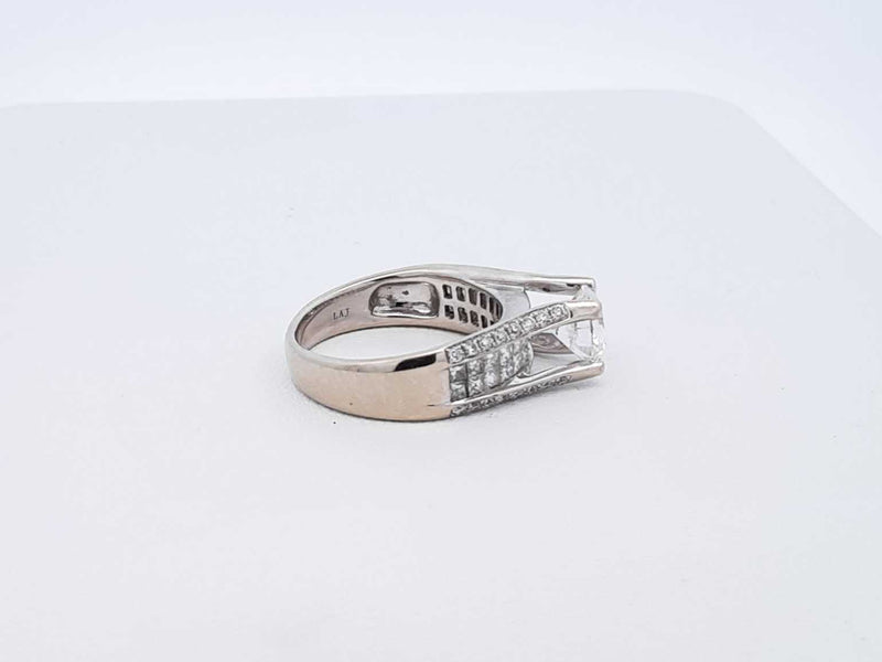 1.56 Cttw Diamond & 18k White Gold Engagement Ring 9 Grams Size 6 Fw0225lixzdu