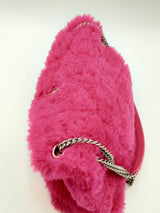 Yves Saint Laurent Loulou Ysl Fuchsia Shearling Shoulder Bag Eb1224loxzsa