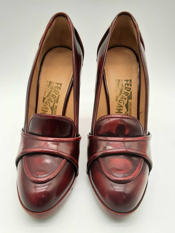 Salvatore Ferragamo Rietta Red Leather Heels Size Us 5.5 Do0924sxde