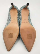 Jimmy Choo Miami Mint Glitter Romy Size 37.5 Eb0823lcrsa