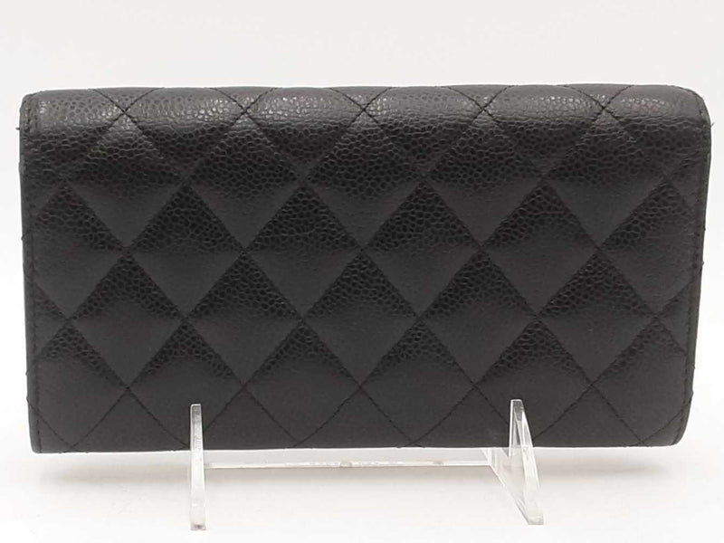 Chanel Caviar Quilted Large Gusset Flap Wallet Black Aa0825ozxsa