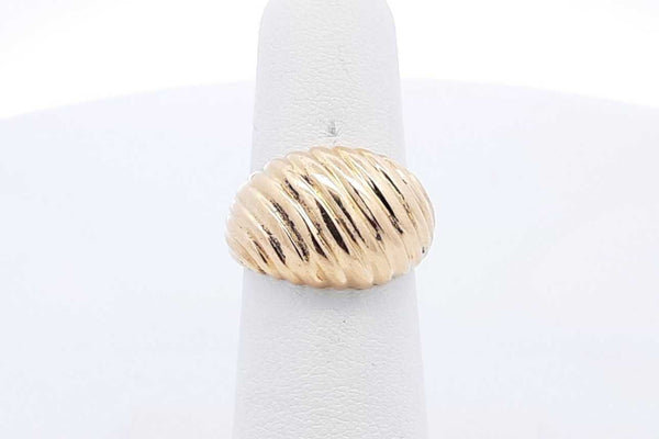 18k Yellow Gold Dome Ring 5.7 Grams Size 6 Eb0924oorsa