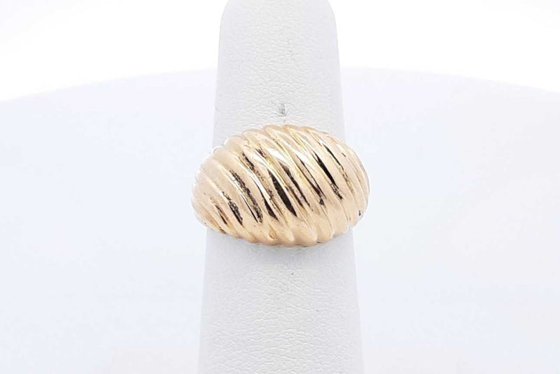 18k Yellow Gold Dome Ring 5.7 Grams Size 6 Eb0924oorsa