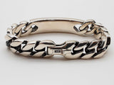 David Yurman Black Diamonds 0.925 Silver 111.1g Curb Chain Id Bracelet 7.5 In Do0625oxzxde
