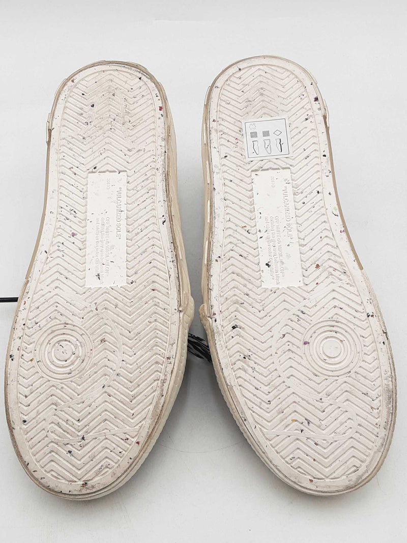 Off-white Low Vulcanized Eco Canvas White & Navy Sneakers Size 42 Eb0925lxzsa