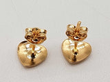 18k Yellow Gold 1.2g Heart Stud Earrings Do0425sxde