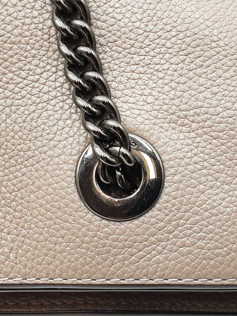 Coach Turnlock Chain Tote In Grey Pebbled Leather Fw0925rzdu